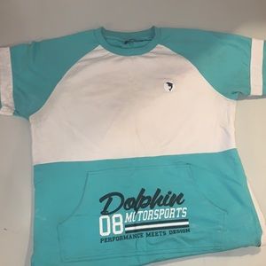 Pink Dolphin Short Sleeve Crew Neck Sweatshirt